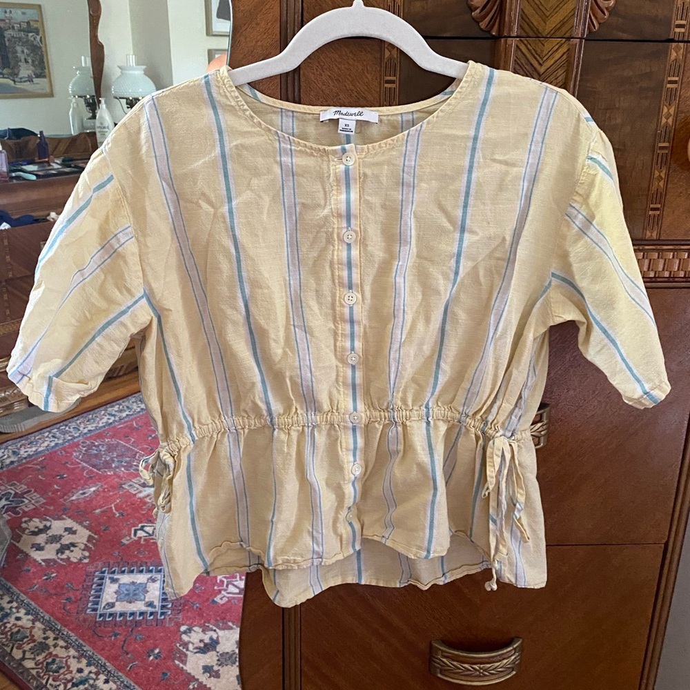 Madewell Striped Peplum Top